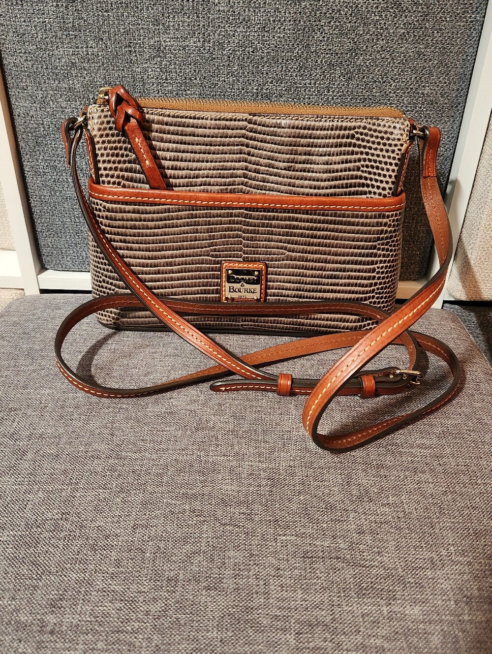 Dooney And Bourke Lizard Embossed Ginger Crossbody